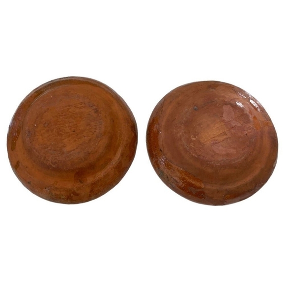 Vintage Mexican Pottery Brown Clay Bowl Set Chips Plate Rustic Farmhouse Platter - Picture 4 of 5
